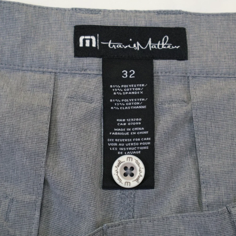 Travis Mathew Mens‎ Grey Heathered Golf Shorts Size 32 Stretch Performance